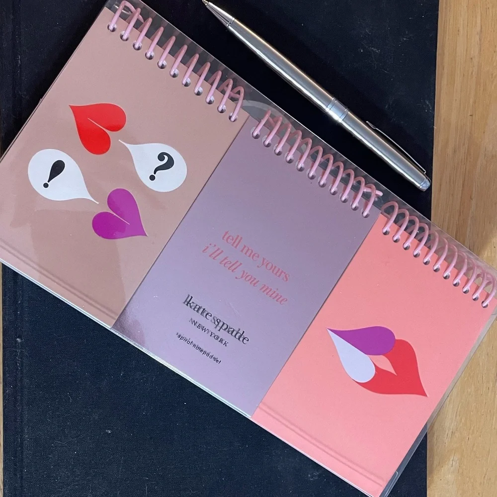Kate Spade Heart Lips Spiral Notebook Set of 3 Super Cute, Pocket Size NEW NWT